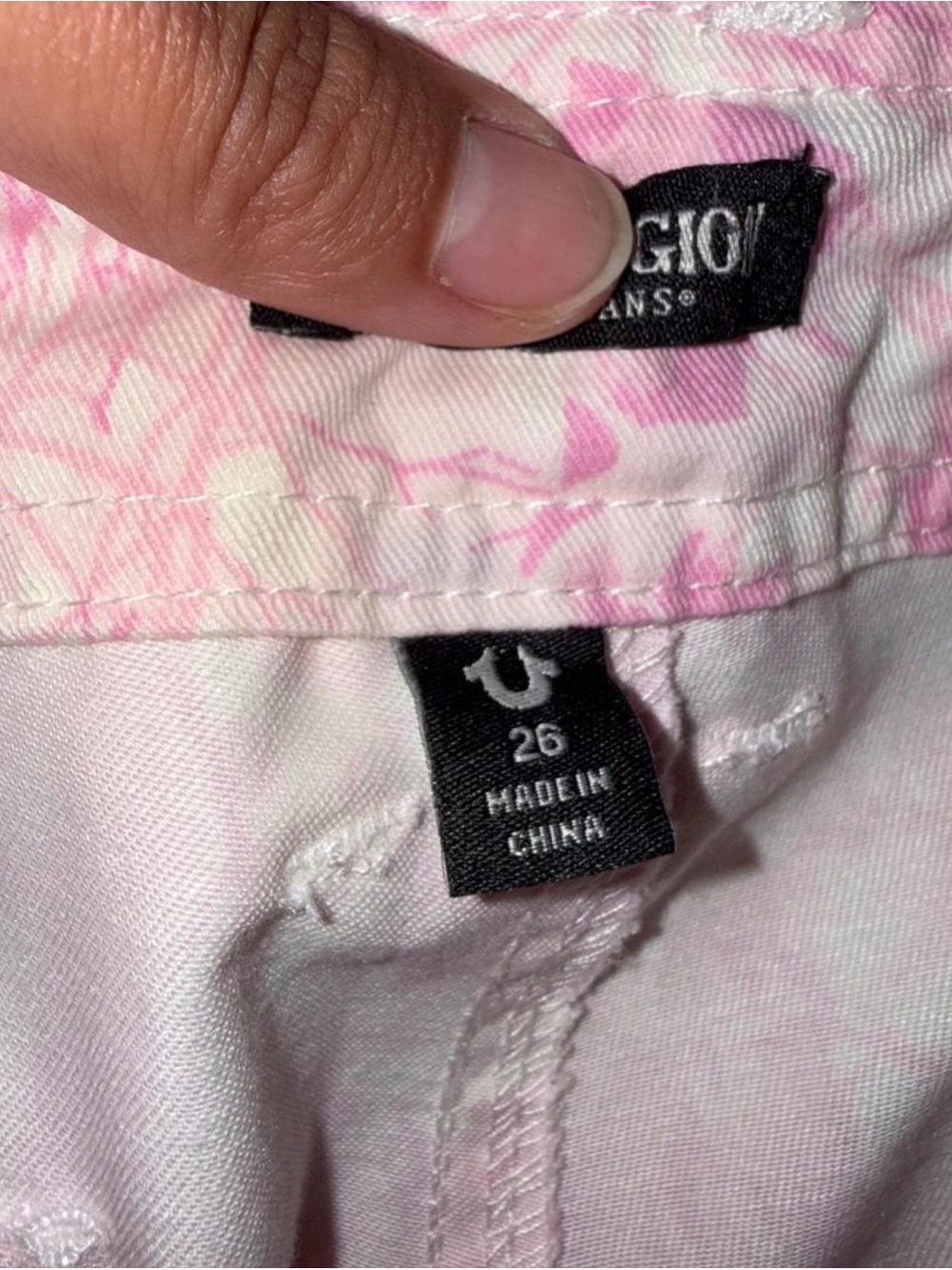 True Religion Pink and Cream Camo Jeans - Picture 5 of 9